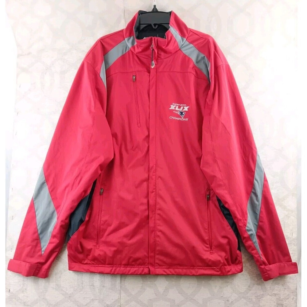 New England Patriots Jacket Mens Large Red Full Zip Antigua